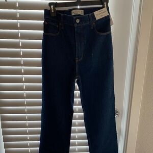 Abercrombie Dark Wash Ultra High Rise 90s Straight Jean